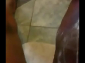 Stroking bbc with lotion