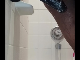 Showering with a bbc dildo