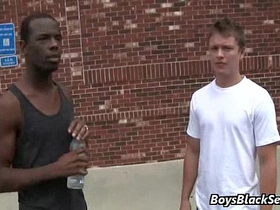 Sexy white gay boys banged by muscular black dudes 18